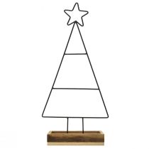 Artikel Metalen kerstboom met ster en dienblad - 25x18x66 cm - Moderne vakantiedecoratie