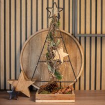 Artikel Metalen kerstboom met ster en dienblad - 25x18x66 cm - Moderne vakantiedecoratie