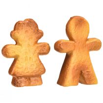 Artikel Keramische kerstdecoratie peperkoek vrouw en man set 7cm 6-pack