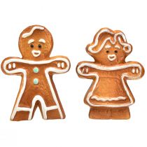 Artikel Keramische kerstdecoratie peperkoek vrouw en man set 7cm 6-pack