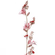 Artikel Kerstslinger bessentak met kegels rood roze 130cm