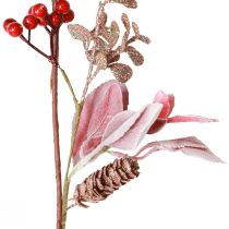 Artikel Kerstslinger bessentak met kegels rood roze 130cm