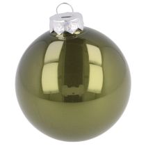 Artikel Kerstballen glazen bollen olijf zilvergrijs Ø7,5cm 12 stuks