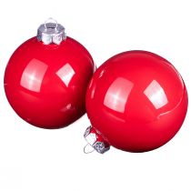 Artikel Kerstballen rood glanzend glas boomballen Ø7,5cm 12 st