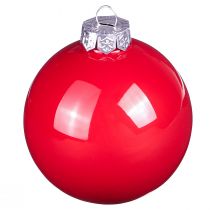 Artikel Kerstballen rood glanzend glas boomballen Ø7,5cm 12 st