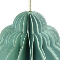Artikel Kerstbal papier turquoise ui FSC Ø15cm H20cm