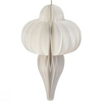 Artikel Kerstbal papier honingraat decoratie ui wit FSC Ø12cm
