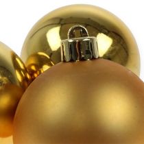 Artikel Kerstbal kunststof goud 6cm 12 st