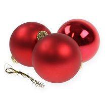 Artikel Kerstbal kunststof rood Ø6cm 12 st
