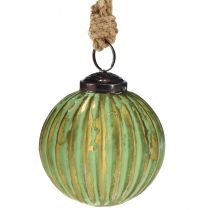 Artikel Kerstballen glas groen goud glazen bollen Ø7cm 6 st
