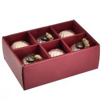 Artikel Kerstballen glas vintage roze glazen bollen Ø7cm 6st