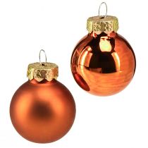 Artikel Kerstballen oranje mini glazen bollen Ø2,5cm 22 st