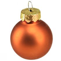 Artikel Kerstballen oranje mini glazen bollen Ø2,5cm 22 st