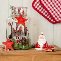 Artikel Kerstmanfiguur in rood 13 cm - ideale kerstversiering voor een feestelijke sfeer - 2 stuks