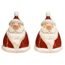 Artikel Kerstmanfiguur in rood 13 cm - ideale kerstversiering voor een feestelijke sfeer - 2 stuks
