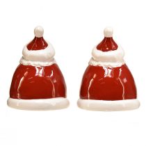 Artikel Kerstmanfiguur in rood 13 cm - ideale kerstversiering voor een feestelijke sfeer - 2 stuks
