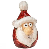 Artikel Kerstmanfiguur van keramiek, rood, 7 cm – Feestelijke kerstversiering – 6 st
