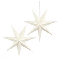 Artikel Witte papieren ster, 60 cm, set van 2, kerstdecoratie, verlichte ster