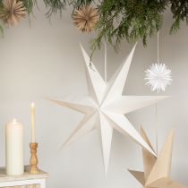Artikel Papieren ster witte kerstster voor verlichting 60cm 2 stuks