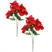 Artikel Poinsettia Kerstster Rood Kunstmatig L55cm 2st