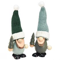 Artikel Kerstkabouterdecoratie kabouterhout groen mint H14cm 6 st