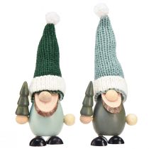 Artikel Kerstkabouterdecoratie kabouterhout groen mint H14cm 6 st