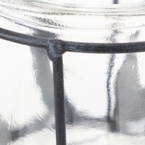 Artikel Metalen lantaarn met glas, antraciet, Ø23cm, H27cm
