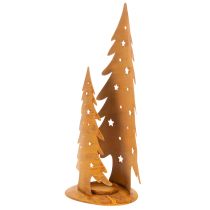 Artikel Kerstboomlantaarn, metalen decoratie met een rustieke afwerking, kersthoogte 46 cm en breedte 25,5 cm.