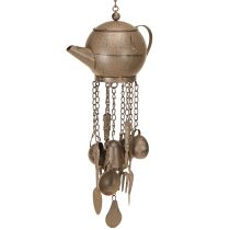 Artikel Windgong theepot om op te hangen donkerbruin 70cm