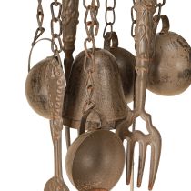 Artikel Windgong theepot om op te hangen donkerbruin 70cm