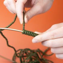 Artikel Groen wollen koord met gouden draad, 5m x 5mm met draad, voor decoratie en knutselen