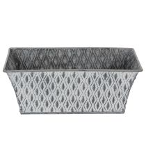 Artikel Zinken kom met diamantpatroon 22 cm × 12 cm