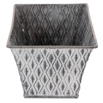 Artikel Zinken kom met diamantpatroon 22 cm × 12 cm