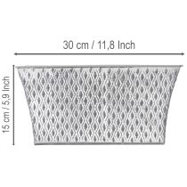 Artikel Zinken kom met diamantpatroon 30cm×18cm H15cm