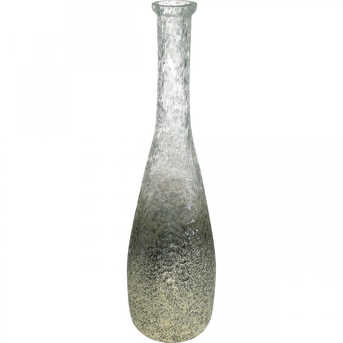 Floristik24.nl Tweekleurige glazen vaas, tafeldecoratie echt glas helder, H40cm goedkoop online kopen