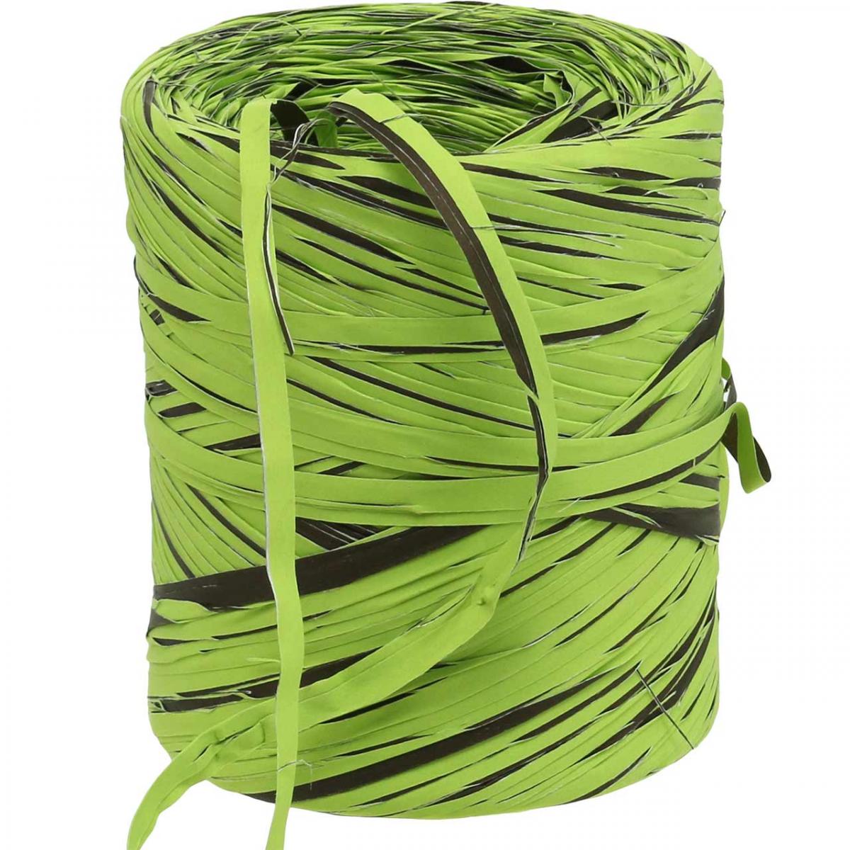 Mand bellen Door Floristik24.nl Raffia lint groen, bruin, poly raffia 200m - goedkoop online  kopen