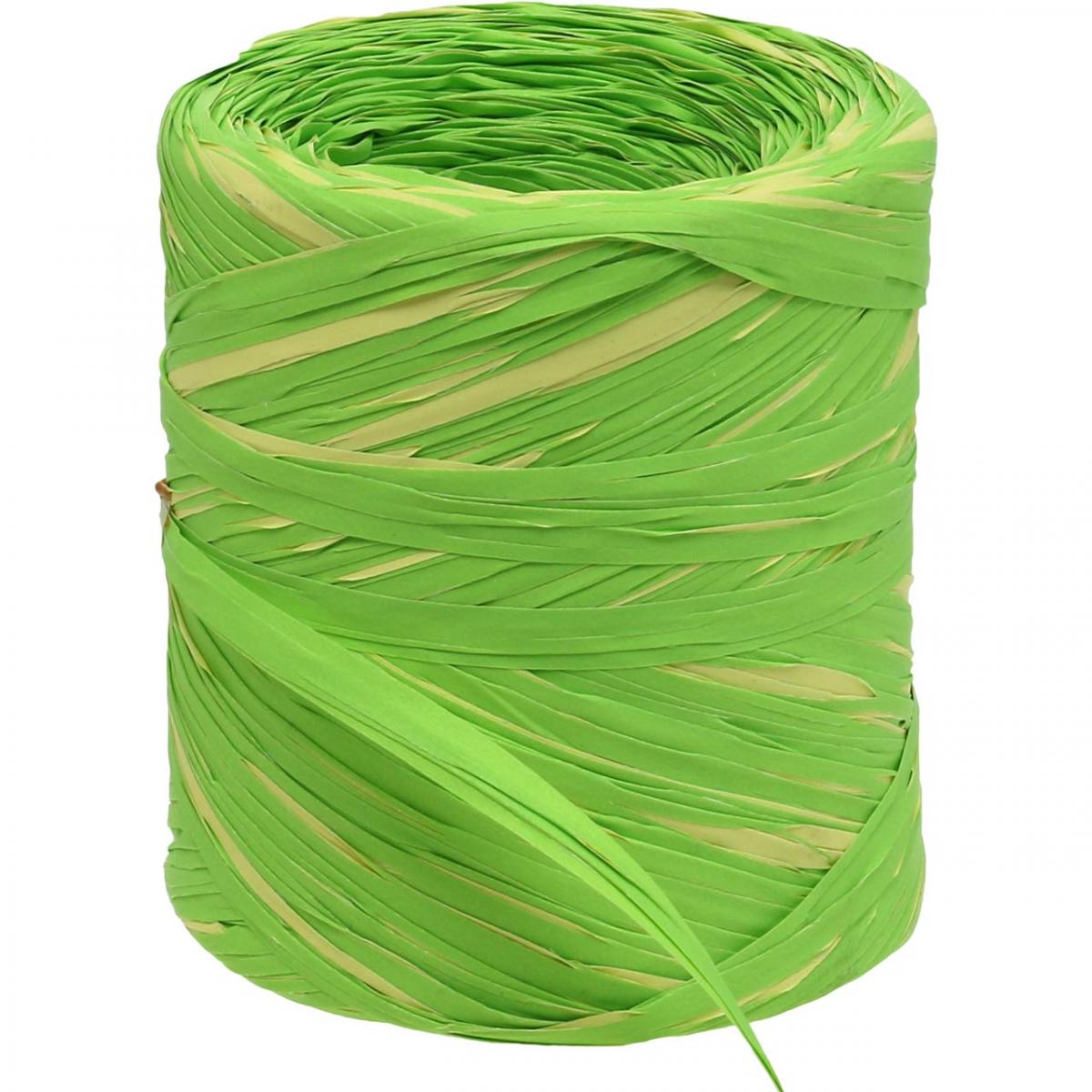 koud slikken inval Floristik24.nl Raffia lint groen geel cadeaulint raffia 200m - goedkoop  online kopen