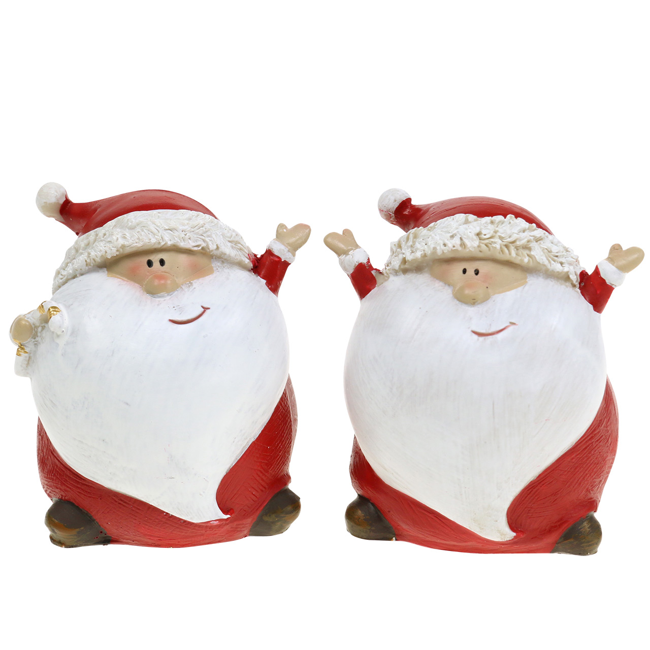 Decoris Zingende en dansende kerstman pop - 32 cm - polyester