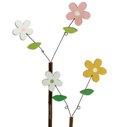 Decoratieve plug houten bloem H44cm 6 st