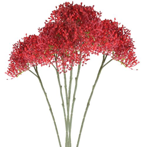 Vlierrode kunstbloemen voor herfstboeket 52cm 6st