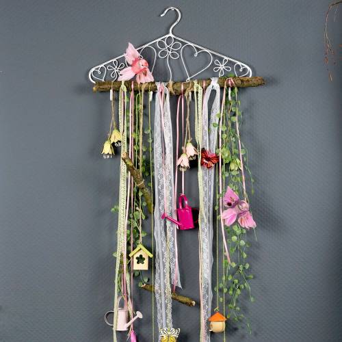 Floristik24 Decoratief hakenrek kleerhanger met vintage haken 40x23cm