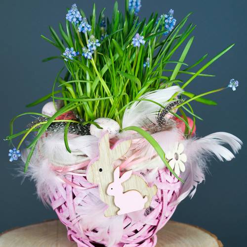 Floristik24 Chipmand rond wit Ø15cm