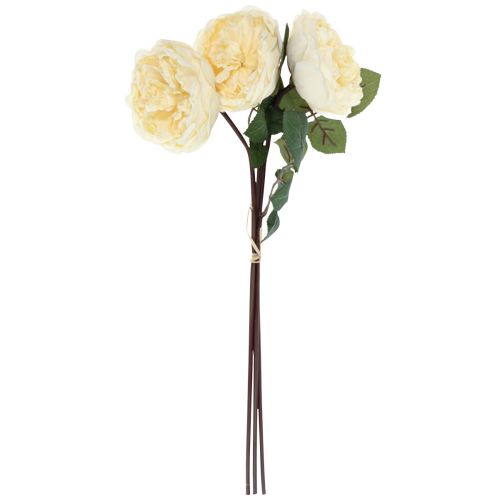 Artikel Kunstrozen zoals echte creme kunstbloemen 48cm 3st