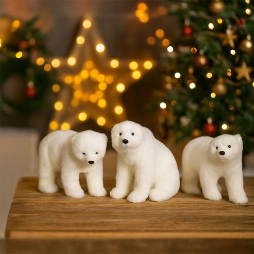 Artikel IJsbeer decoratieve figuren staand en zittend wit 16/20cm 3st