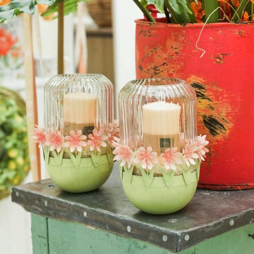 Floristik24 Plantenschaal, lentedecoratie, metalen schaal met bloemendecoratie, paasmand