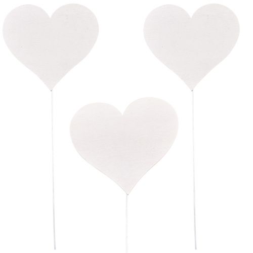 Bloemplug hart hout bruiloft Valentijnsdag 10x9cm 24st