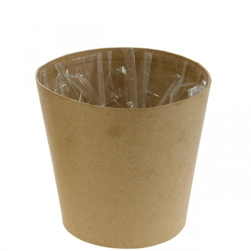 Papieren bloempot, plantenpot, cachepot natuur Ø13cm H12.5cm 4st