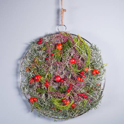 Floristik24 Decoratieve ring zilver Ø30cm 4st
