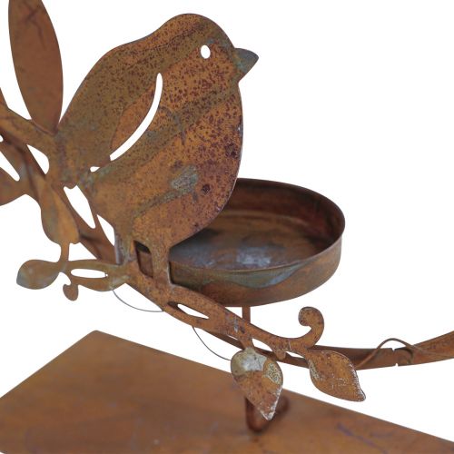 Artikel Bird deco bloem waxinelichthouder roest look 24×27×6cm