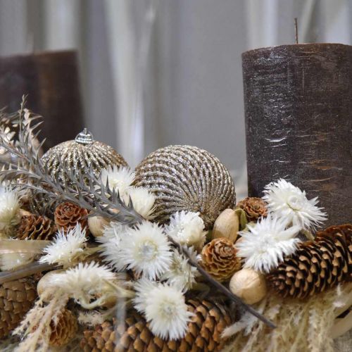 Floristik24 Kerstbal champagne honingraat boombol Ø8cm 6st